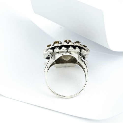 Anillo Plata Citrino Oro Rutilo Hecho a Mano 925 Esterlina Vintage Chapado Pi... - Imagen 3 de 5