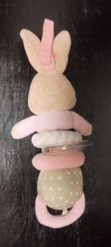 The World of Beatrix Potter Peter Rabbit Pink Pull Toy Rattle Plush Polka-Dot - Picture 4 of 6