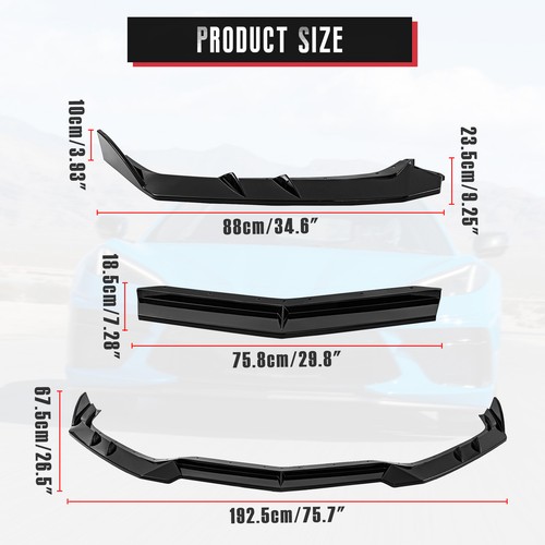 Front Bumper Lip Splitter Fit For 2020-2024 Corvette C8 Z51 Stage 3 Carbon Flash - Picture 8 of 14