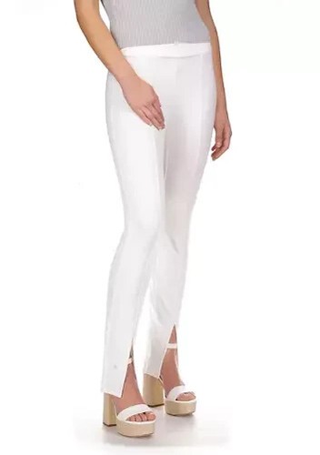 MICHAEL Michael Kors Women's Slit Hem Pull On Leggings Pants White P/XS - Picture 3 of 15