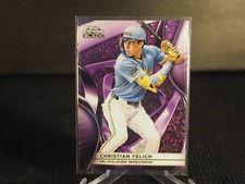 Topps CHROME BLACK 2025 Christian Yelich Purple Refractor Parallel /75 Brewers