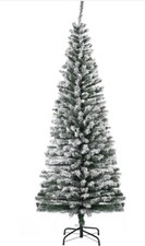 HomCom 830-315V01 6Ft Flock Easy Assemble Non-light Christmas Tree