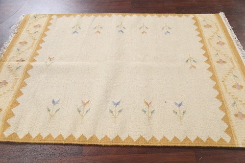 Tribal Geometric Reversible Kilim Oriental Area Rug Wool Hand-woven Carpet 4'x6' - Picture 9 of 12