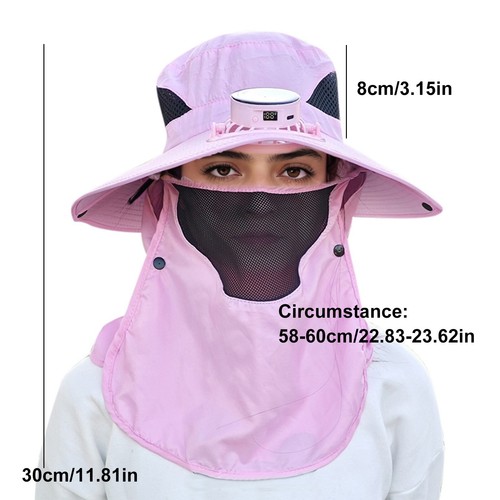 Solar & USB Powered Fan Outdoor Angelhut, Sonnenschutz Sonnenhut mit Dual Fan - Bild 16 von 48