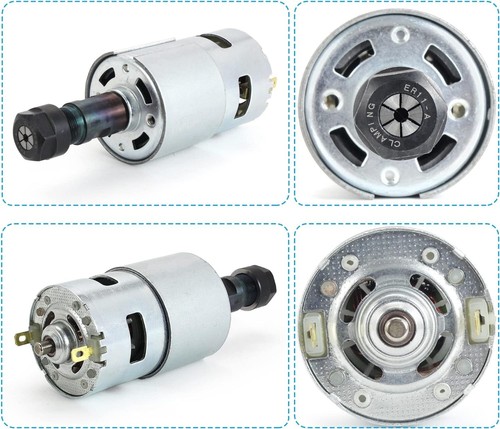 Motore mandrino CNC 775 100W 12-24VDC 20000RMP + collettore ER11 per macchina 3018 1610 - Foto 7 di 7