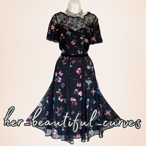 MONSOON BUTTERFLIES FLORAL PRINT WEDDING OCCASION PARTY DRESS SIZE 16 NEW - Picture 3 of 10