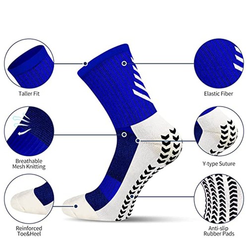 Men's Anti Slip Football Socks Athletic Long Socks Absorbent Sport Grip Socks - Picture 8 of 24
