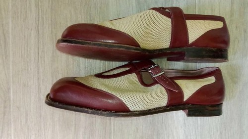 Handmade Mens Dress Shoes Leather and Mesh 9 Vintage 30's Charleston - Picture 4 of 16