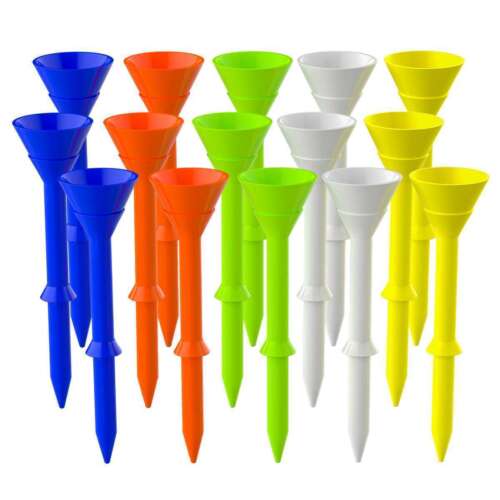 60 Golf Tees 3-1/4 Inch Unbreakable Golf Cup Tee Long 83mm Multi-color Plastic - Picture 2 of 12