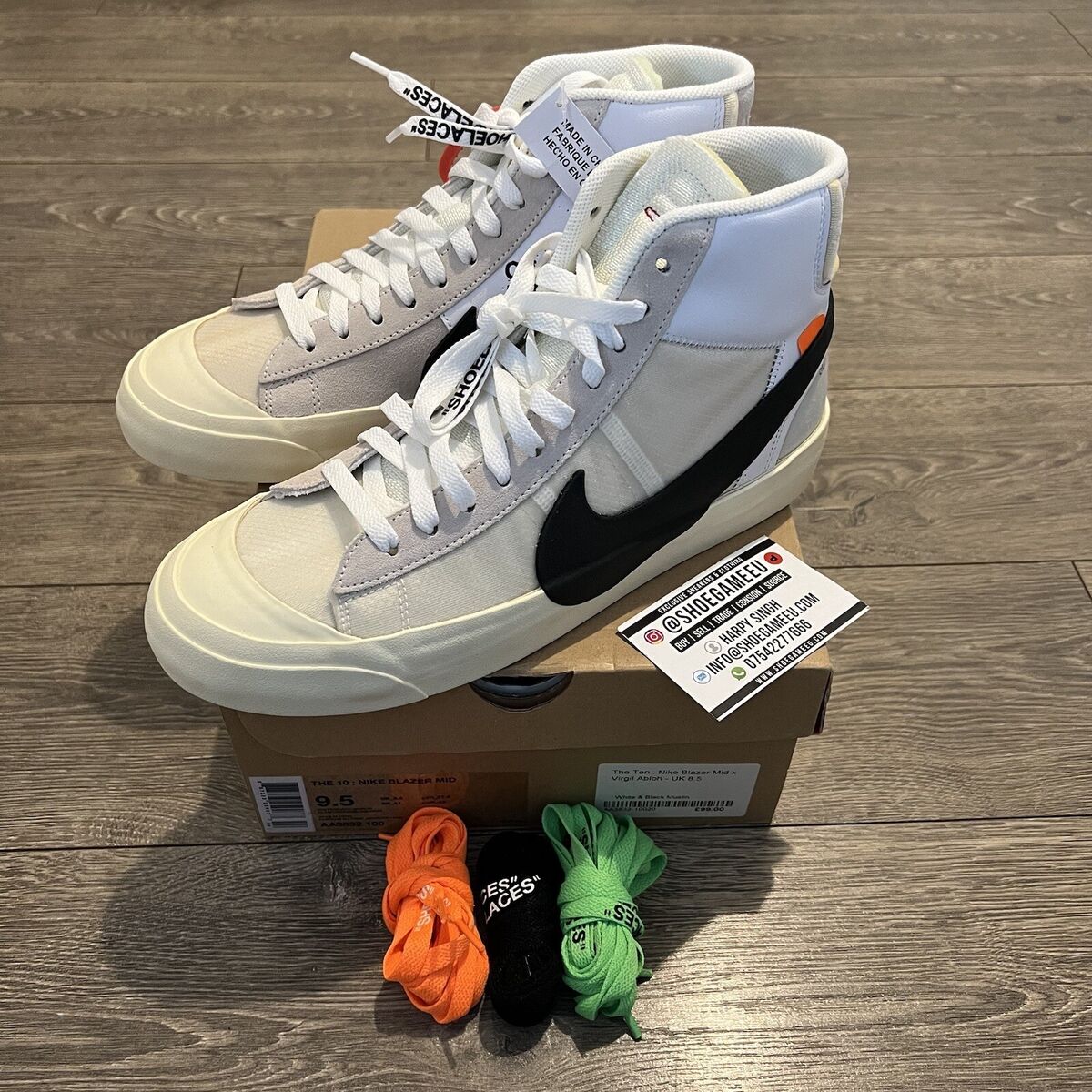Brand New Nike Blazer Mid Off White OG Top 10 2017 AA3832 100 UK