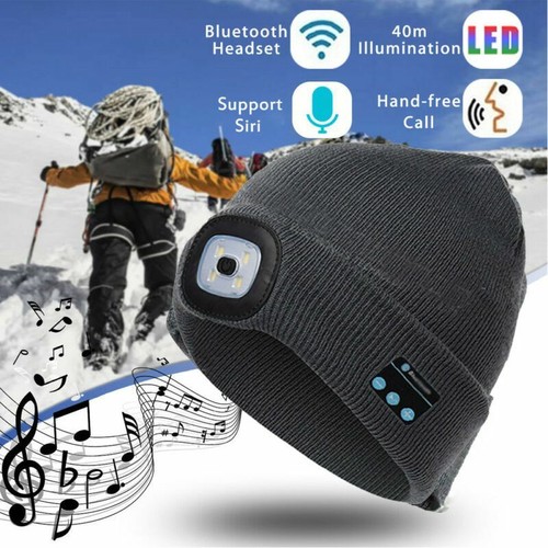 Winter Musik Mütze Wireless Bluetooth Smart Cap Kopfhörer Sport Headset Freisprecheinrichtung - Bild 1 von 17