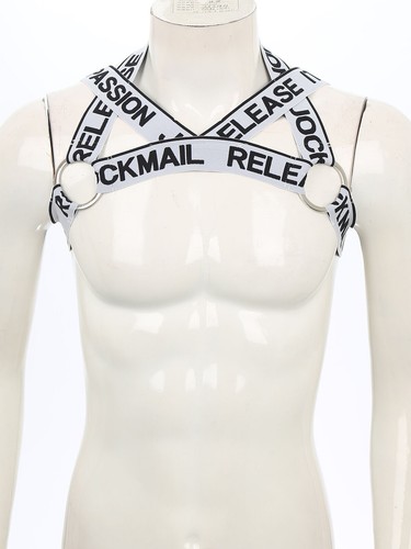 Cintura uomo sexy elastica body petto imbracatura o-ring cinghie muscolari top clubwear - Foto 66 di 124