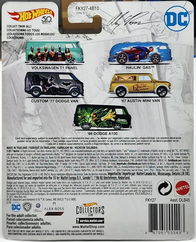 HOT WHEELS 2018 POP CULTURE SERIES DC WONDER WOMAN '67 AUSTIN MINI VAN RR's - Image 2 of 2