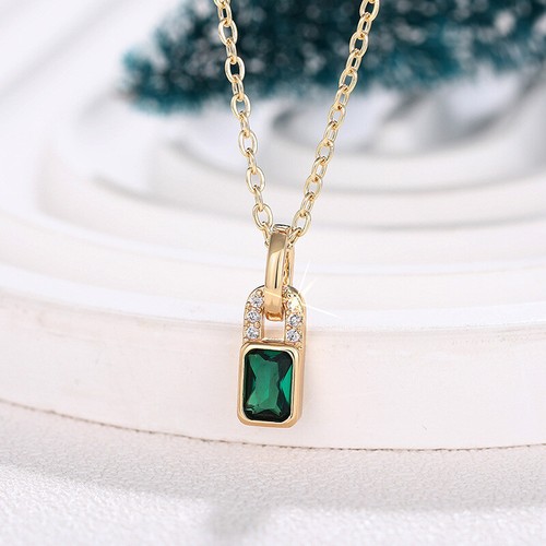 Elegant Women Green Zircon Party Wedding Dress Pendant Necklace Jewelry Gift - Afbeelding 7 van 11