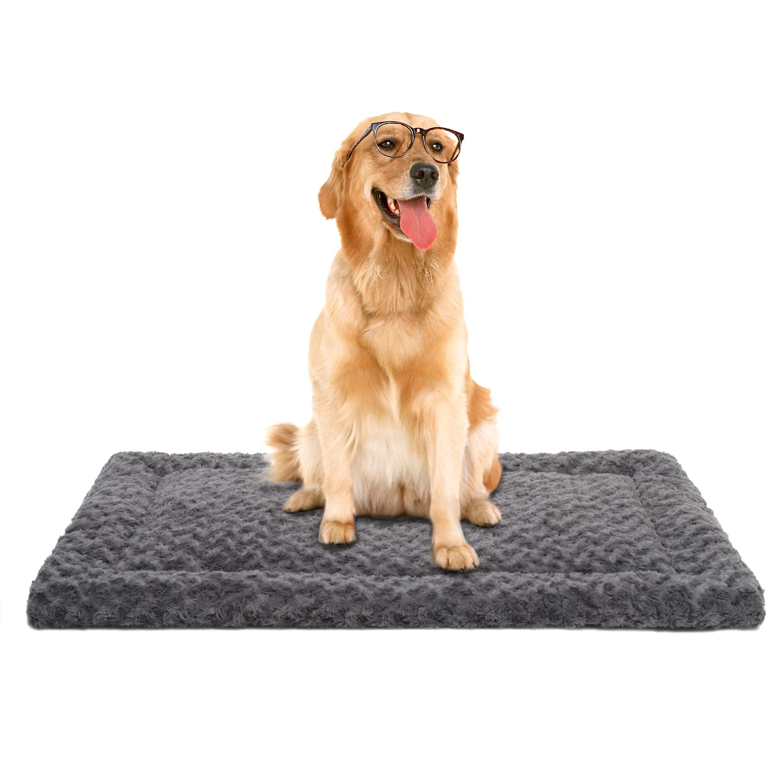 Washable Dog Bed Mat Reversible Dog Crate Pad Soft Fluffy Pet Kennel