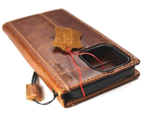 Etui Cuir Véritable pour Iphone 14 13 12 11 Pro Max Portefeuille Livre Aigle Luxe - Photo 11/11