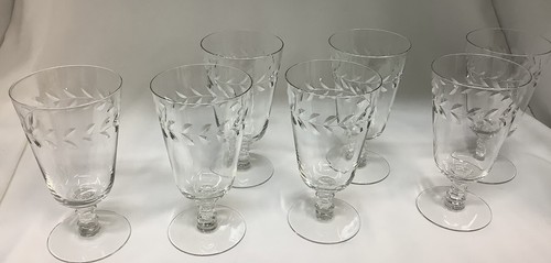 Set di 7 bicchieri da cocktail acqua tè freddo incisi vintage FSB230804/BA - Foto 2 di 5