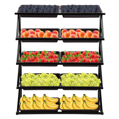 Großer Markt Einzelhandel Präsentationsständer Regal Händler Obst Gemüse Snack Korb - Bild 21 von 24