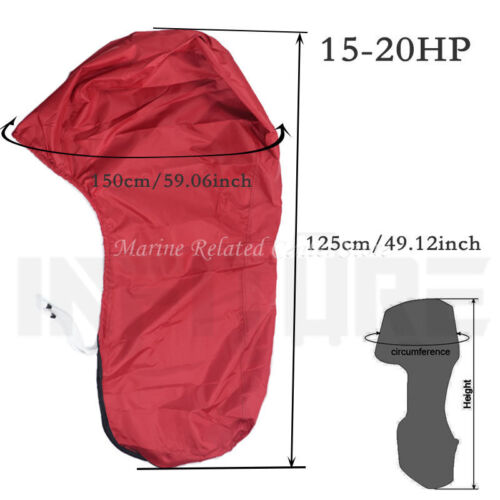 600D Red Full Outboard Engine Motor Cover Protection Bag 6-225HP Waterproof - Imagen 12 de 24