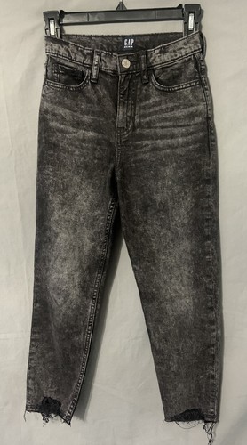 Girls Gap Black  mom  Jeans Size 8 - Picture 1 of 6