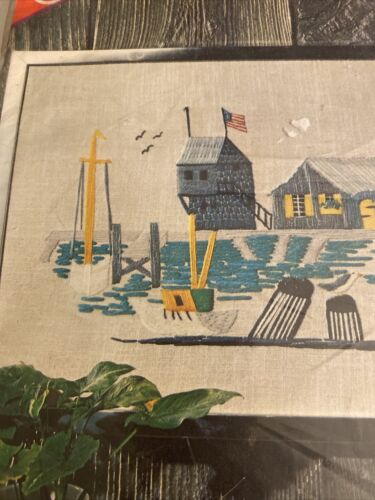 Pauline Denham #6018 “Seascape” 1971 Crewel Embroidery Kit 16" x 26” NEW - Picture 4 of 9