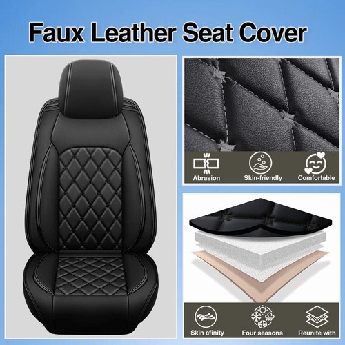 Car Seat Covers For TOYOTA TACOMA CREW CAB 2007-2024 Faux Leather Full Set Pad - Picture 4 of 7