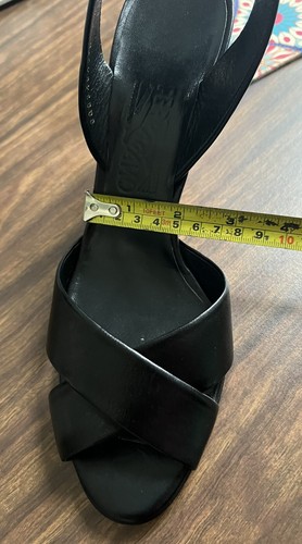 Salvatore Ferragamo Black Leather Heel Sandals Shoes Women's Size 10 - Picture 8 of 8