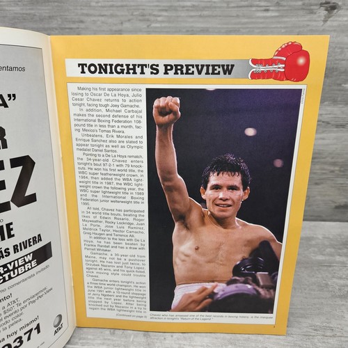 Julio Cesar Chavez vs Gamache Carbajal vs Rivera 1996 Boxing Program w DeLaHoya - Picture 2 of 4