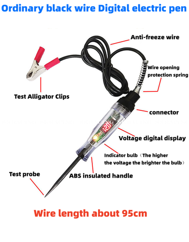 3-48V Car Digital Electric Voltage Circuit Tester Automotive LCD Light Test Tool - Imagen 2 de 4