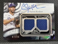 Clayton Kershaw auto 2024 Topps Sterling Strikes Relic 7/25 2912 Strikeouts