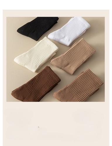 5 Paar Herren Herbst und Winter Plüsch Reine Baumwolle Freizeit Mittellange Socken - Bild 8 von 18