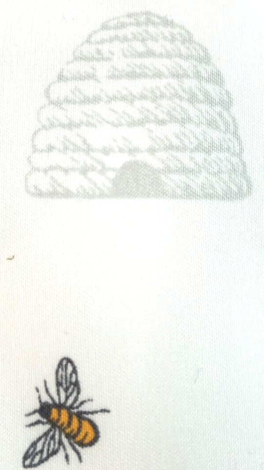 Charisma Twin Twin XL Flat Sheet Beehive & Bees Print White 94" X 67