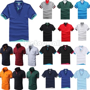 Men-039-s-Collared-T-shirts-Casual-Short-Sleeve-Golf-Slim-Fit-Cotton-Tee-Shirts-Tops