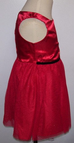 Nanette Kids 2 Pc Red Sparkle Christmas Dress Black White Silver Overcoat 4 5 6X - Picture 3 of 6