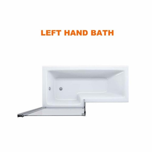 Right & Left Hand L Shaped Bath 1500 1600 1700 1800 Shower Bath & Shower Screen - Picture 3 of 7