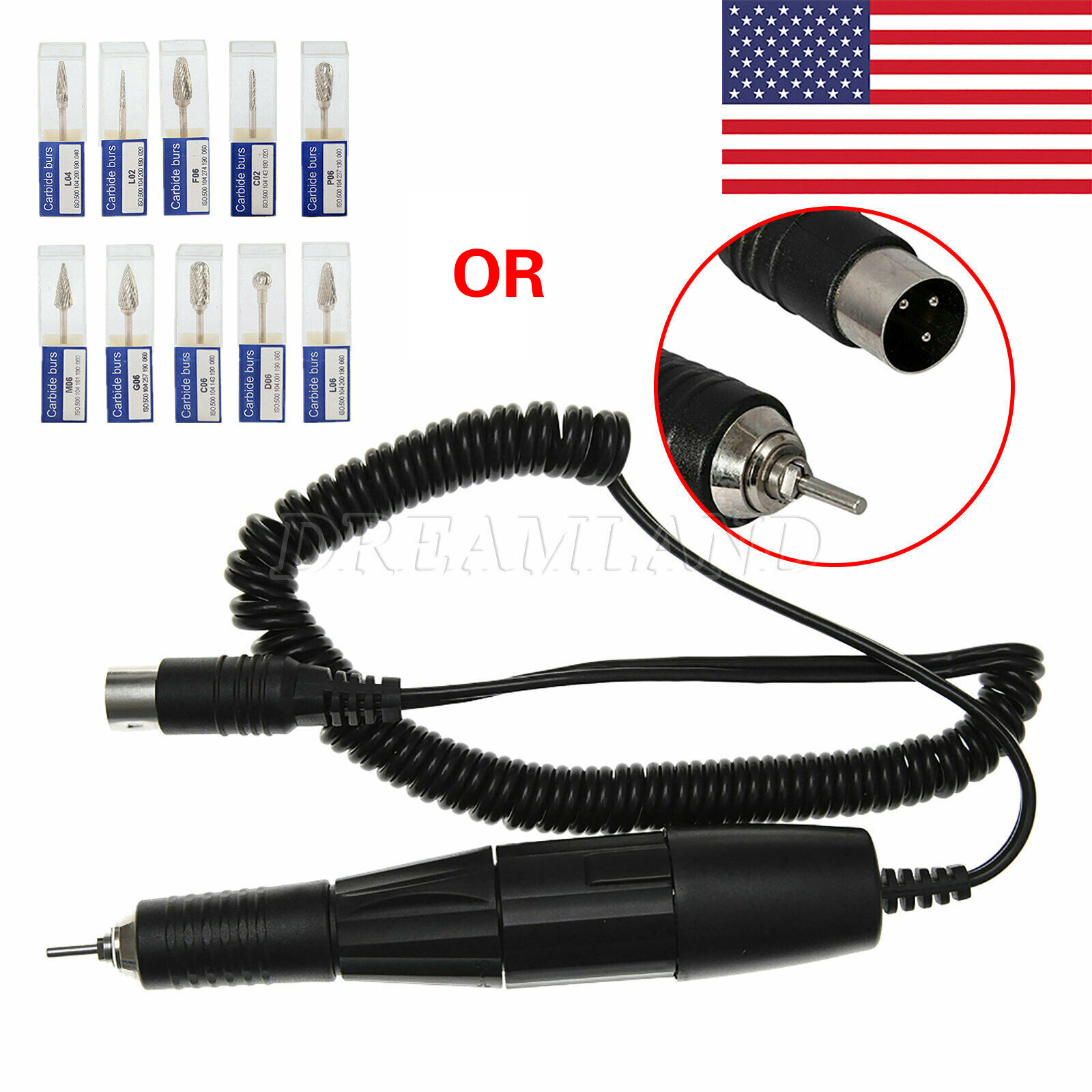 Dental Lab Electric Micromotor Handpiece 35K RPM Marathon JEWELRY Burs CN Popularna cena specjalna