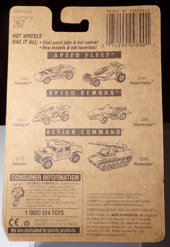 Hot Wheels Olds 442 W-30 Diecast Car #267 Blue Card MOSC Soft Corners - Picture 2 of 4