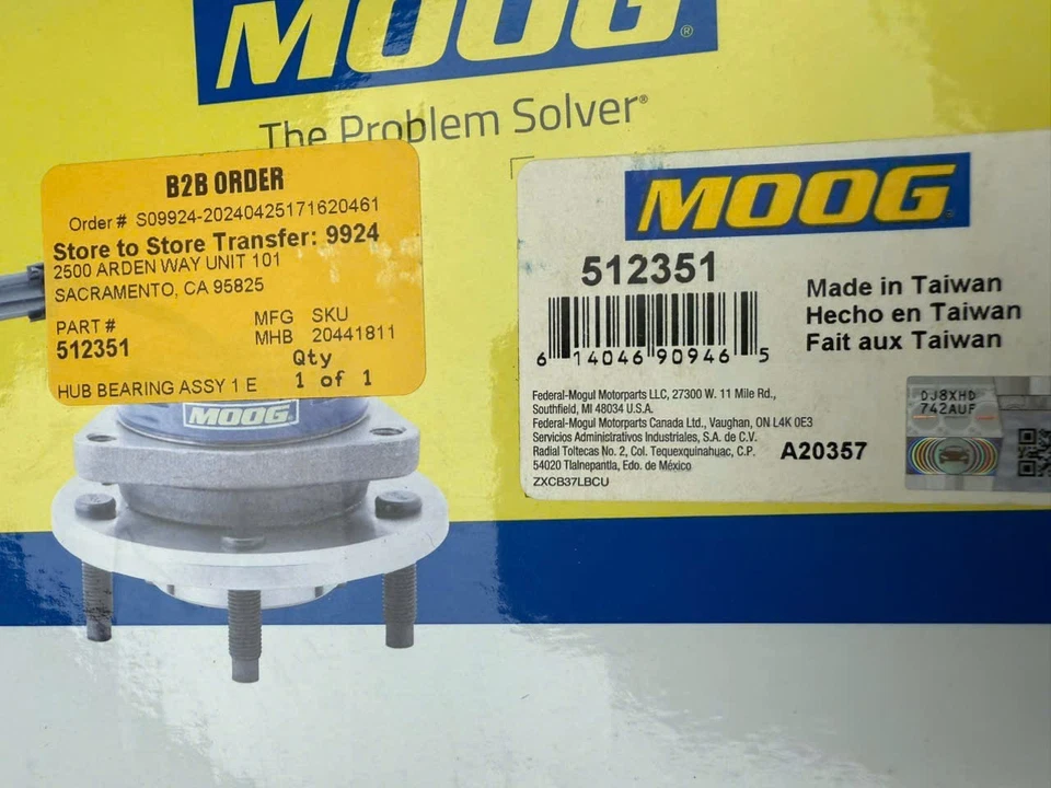 Conjunto de cojinete de rueda y buje Moog 512351 para Toyota Tundra 07-20 Foto 2 de 2