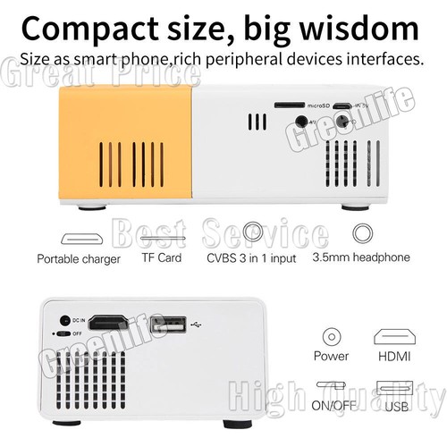 Portable Projector 1080P LED Mini Home Cinema Movie Theater Projector Multimedia - Picture 16 of 25
