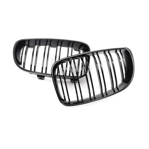 For BMW E81 E82 E87 E88 2008-11 Matte/Gloss Black Dual Slat Front Bumper Grille - Picture 11 of 18