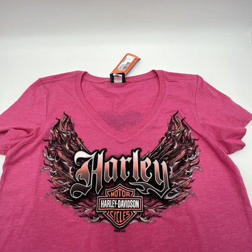 NWT HARLEY DAVIDSON AMMAN KINGDOM OF JORDAN PINK T SHIRT WOMEN'S TOP SIZE XS - Picture 7 of 14