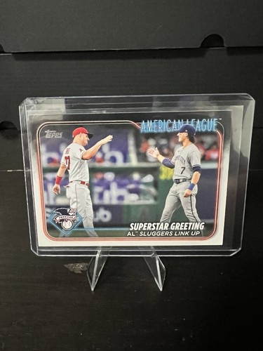 2024 Topps #413 Superstar Greeting (Bobby Witt Jr. / Mike Trout) - Picture 2 of 3