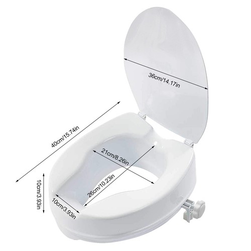 Aidapt 2'', 4'', 6'' Heavy Duty Raised High Elevated Toilet Seat Aid with Lid UK - Picture 9 of 15