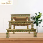 Gold Minakari Bajoth Table Bajath Bajot Chowki Coffee Table Peacock Design UK