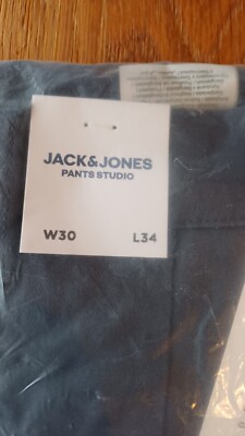 Jack Jones Navy Blue Chinos 30 Waist 34 Leg Brand New In Bag
