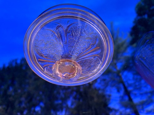 Cherry Blossom Pink Depression Glass Sugar, Creamer, & Lid Jeannette Original - Picture 14 of 24
