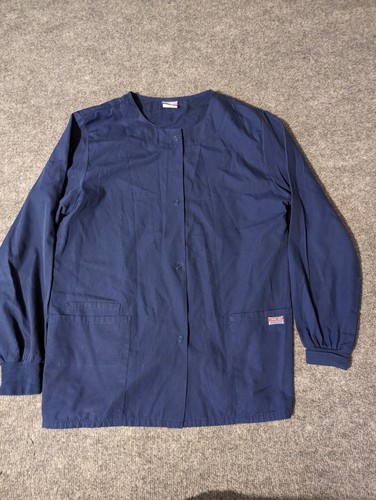 Cherokee Workwear NAV Navy Blue Men Warm-up Jacket medium - Picture 5 of 9