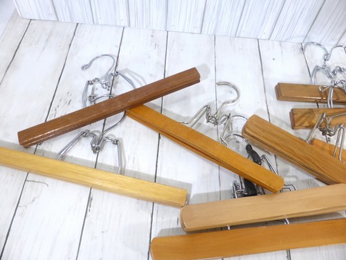 Wood Clamp Hangers Pant Skirt Posters Crafts Set of 9 Assorted Sizes - Picture 7 of 10