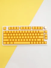 Sennelier Yellow Side Print PBT Keycap Support RGB Backlit Shine Through Keycaps