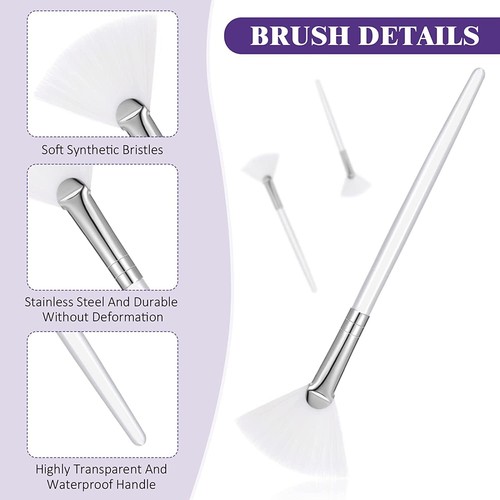 6 Stück Soft Fan Gesichtsmaske Applikator Kosmetik Werkzeuge Make-up Pinsel für Frauen Mädchen - Bild 15 von 26